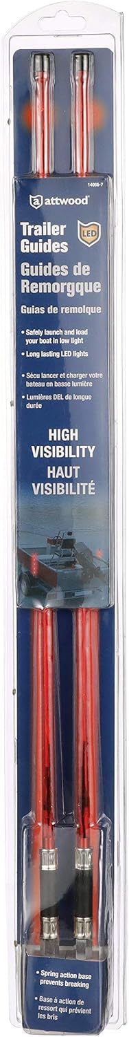Attwood 14066-7 Trailer Guide Lights, Aid in Trailer Backing, Waterproof Red LED Lights, 51 Inches L x ¼-Inch Diameter
