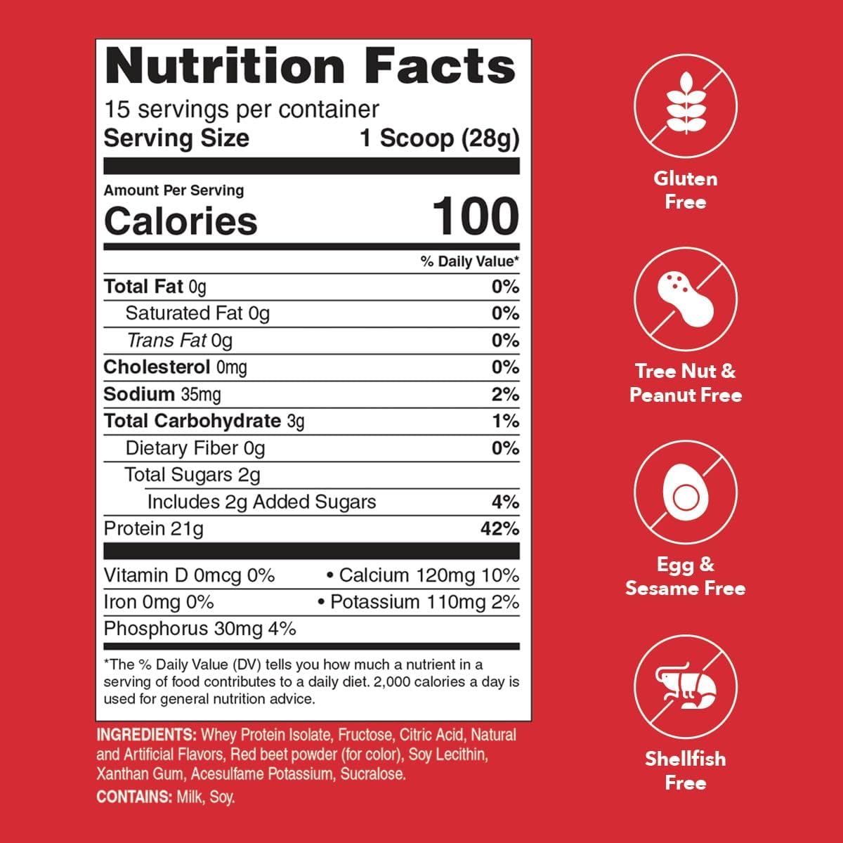 Unflavored Protein Powder | 21g 100% Whey Isolate Protein Powder | Unflavored Whey Protein Powder | Low Carb and Sugar Free Whey Protein Isolate | Gluten Free | Certified Kosher | 15 Servings