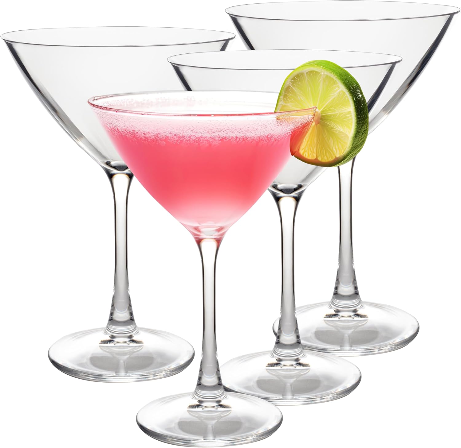D'Eco 100% Tritan 9 oz Martini Glasses, Shatterproof Glassware, 4 Pack | Reusable