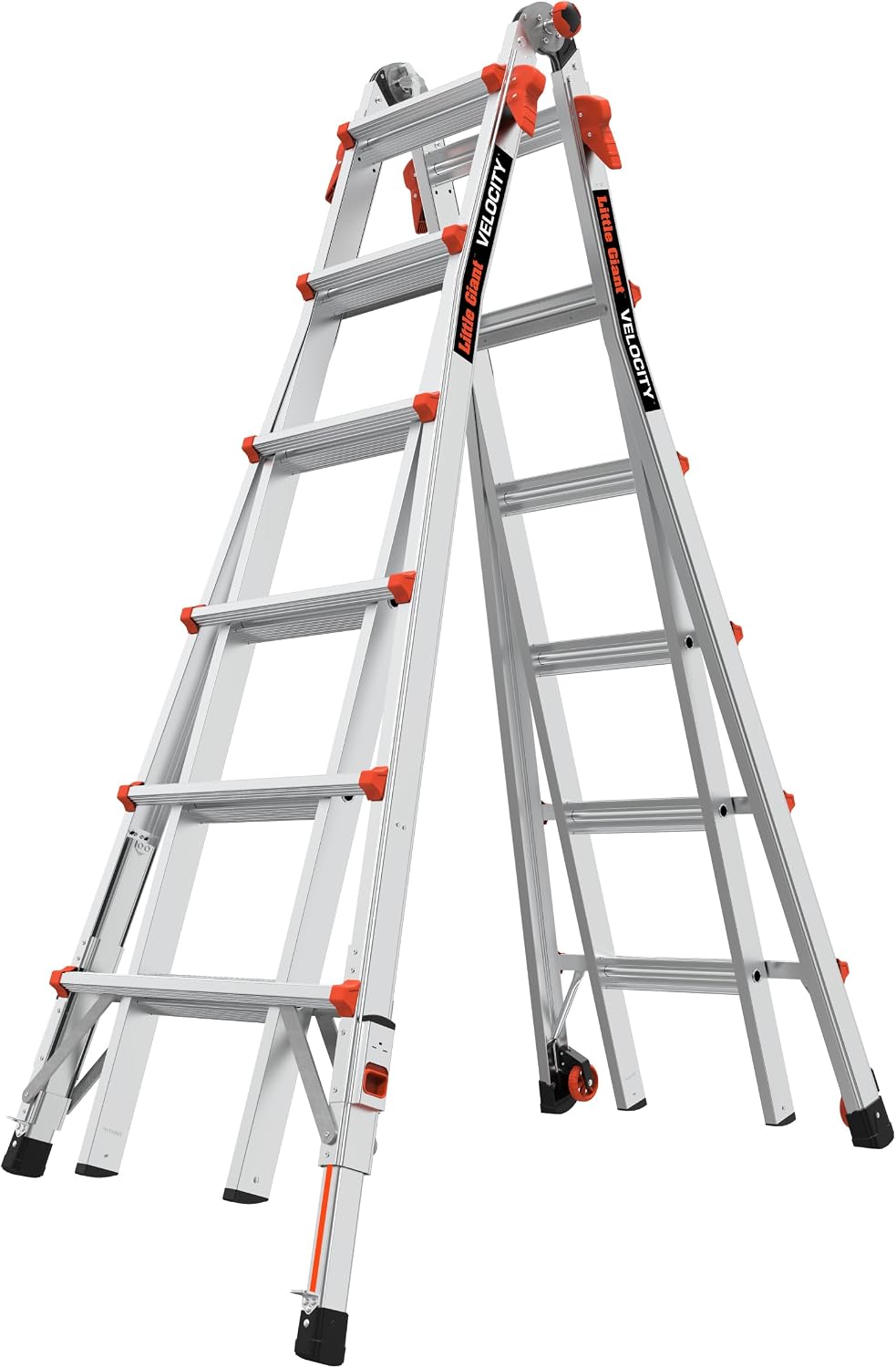 Little Giant Velocity, Aluminum Ladder, 14 ft Reach, 15413-001 | Telescoping Multi-Position Ladder with Extension, A-Frame, 90-Degree & Trestle Modes, 300 lbs. Rating