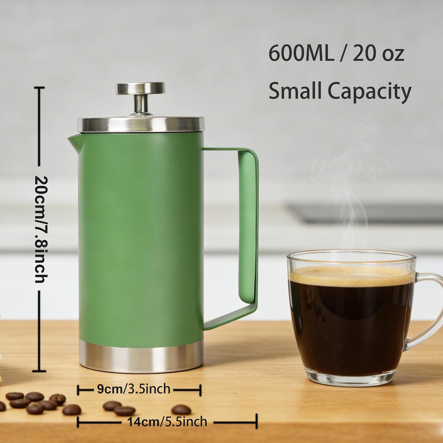 Black French Press Stainless Steel 34oz