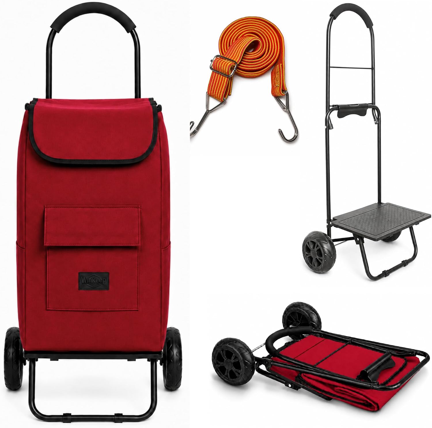 Shopping Cart, Super Loading Grocery Trolley, 220 lbs Capacity