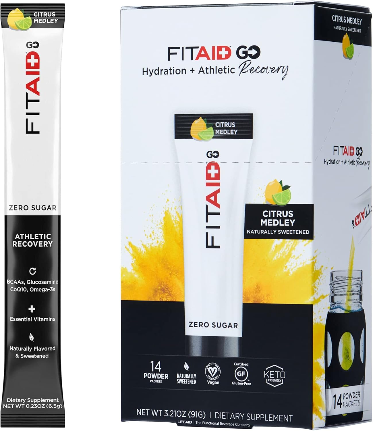 LIFEAID IMMUNITYAID GO Zero Sugar Hydration Packets (14 Packets)
