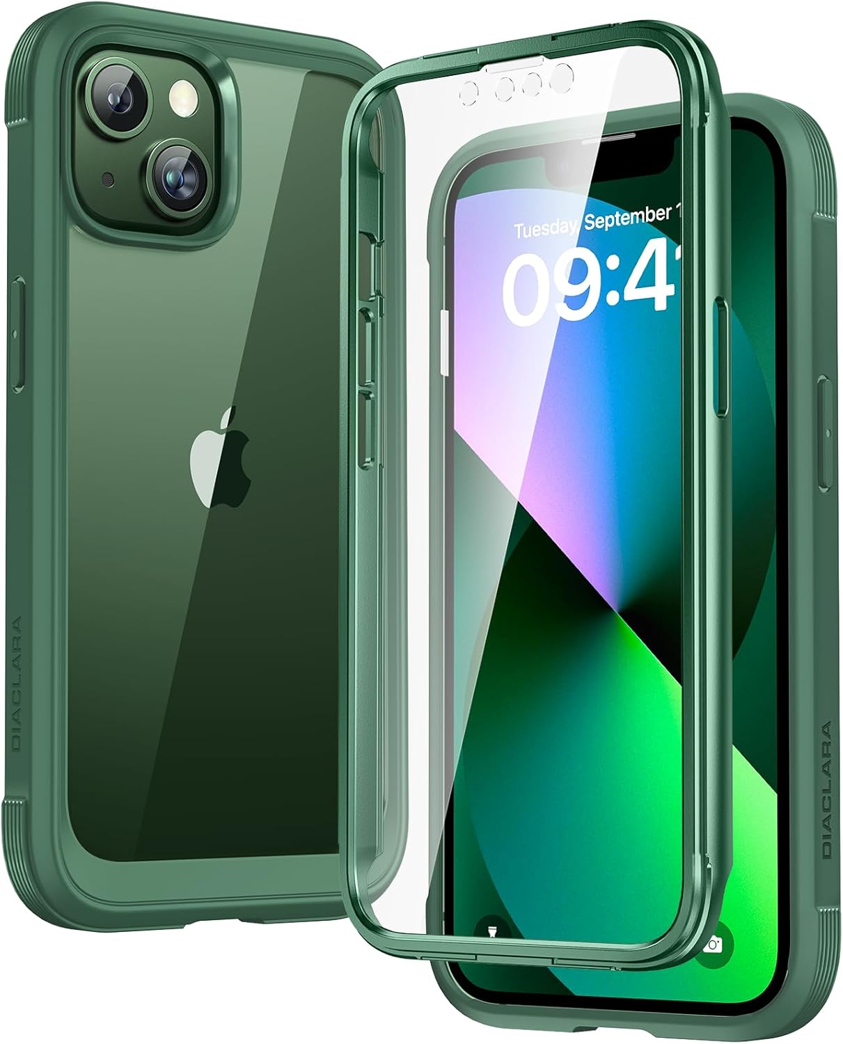 Diaclara Designed for iPhone 12 Mini Case, Full Body Rugged with Built-in Touch Sensitive Anti-Scratch Screen Protector