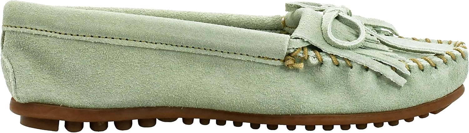 Minnetonka Women's Kilty Suede Hardsole Moccasin