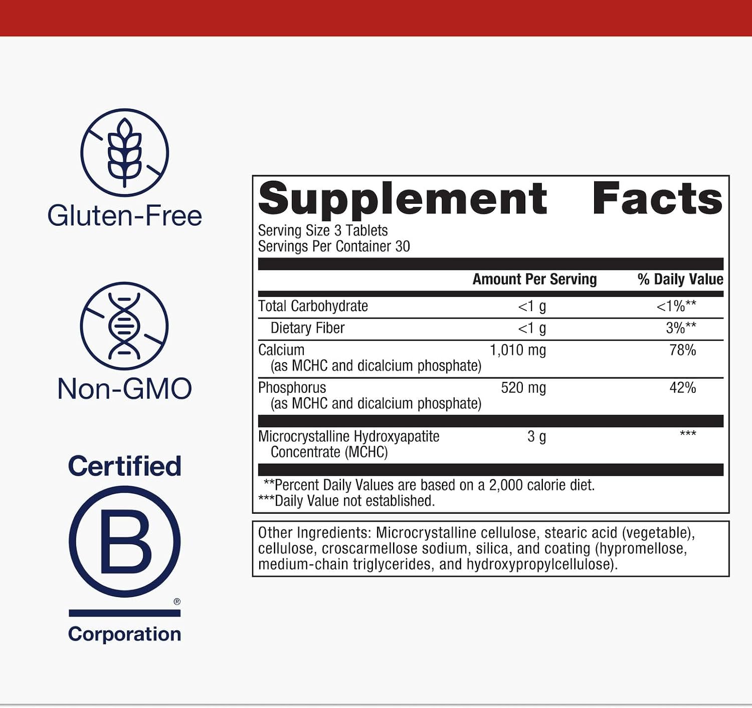Metagenics Bone Builder Extra Strength - Microcrystalline Hydroxyapatite Concentrate (MCHC) with Calcium & Phosphorus - Supports Bone Density & Strength - Non-GMO & Gluten-Free - 90 Tablets