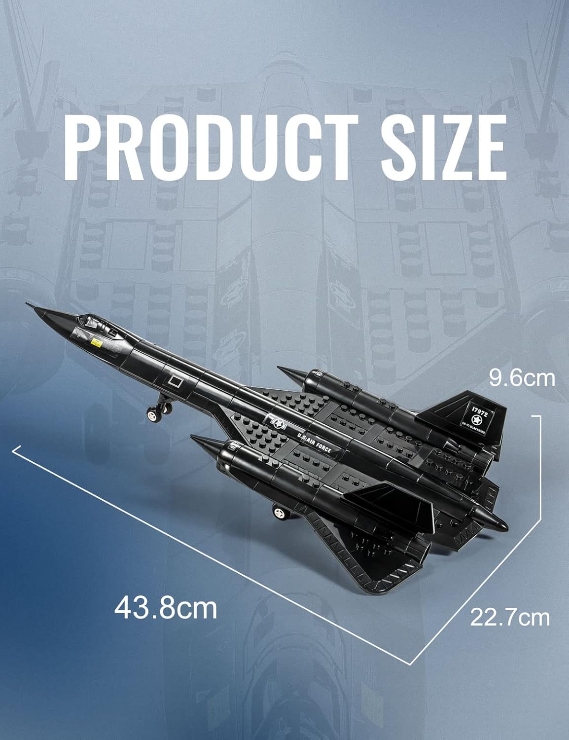 SEMKY Military Series SR-71 Reconnaissance Aircraft Jet Blackbird Air Force Building Block Set (183 Pieces) -Building and Military Toys Gifts for