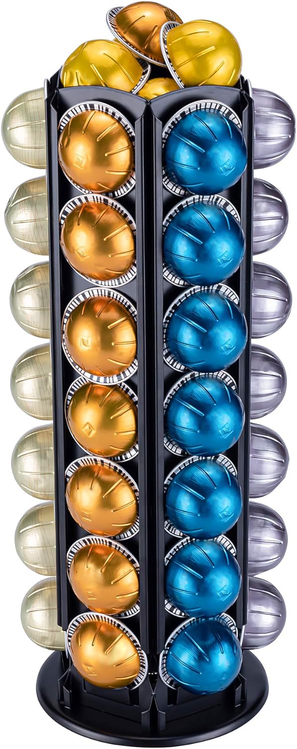FlagShip Vertuo Pod Carousel Holder 80+ Pods Capacity Black Metal