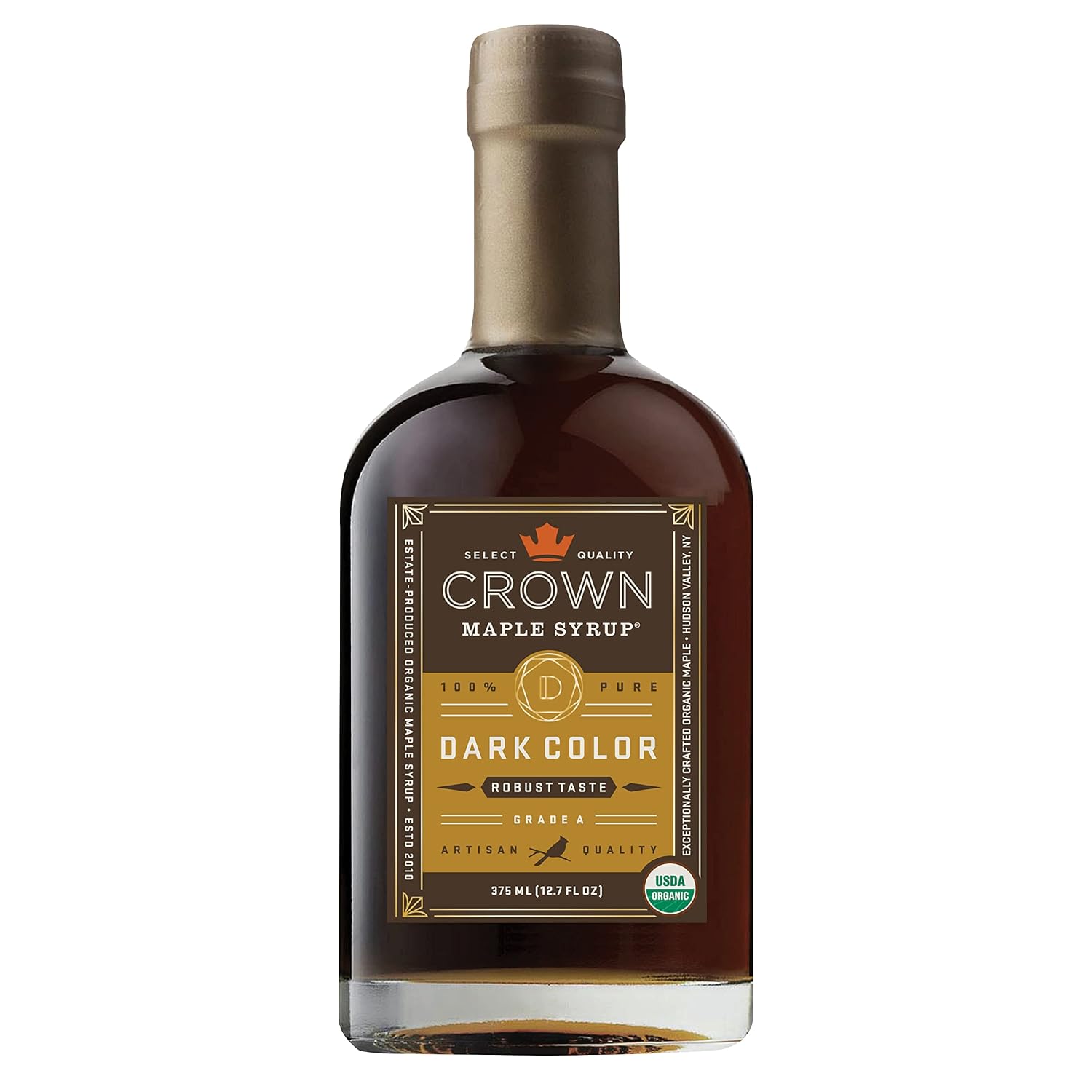 Crown Maple Organic 100% Pure Amber Color Rich Taste Maple Syrup, Flavor Marinades, Cocktails, Pancakes, Squash & Bacon, 12.7 Fl Oz
