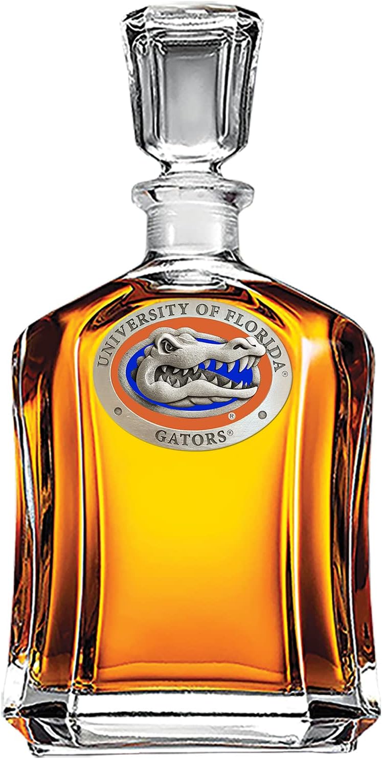 Marines Decanter – Eagle Globe & Anchor | 24 OZ Whiskey Decanter for Liquor with Airtight Stopper | Expertly Crafted Pewter Glass Clear