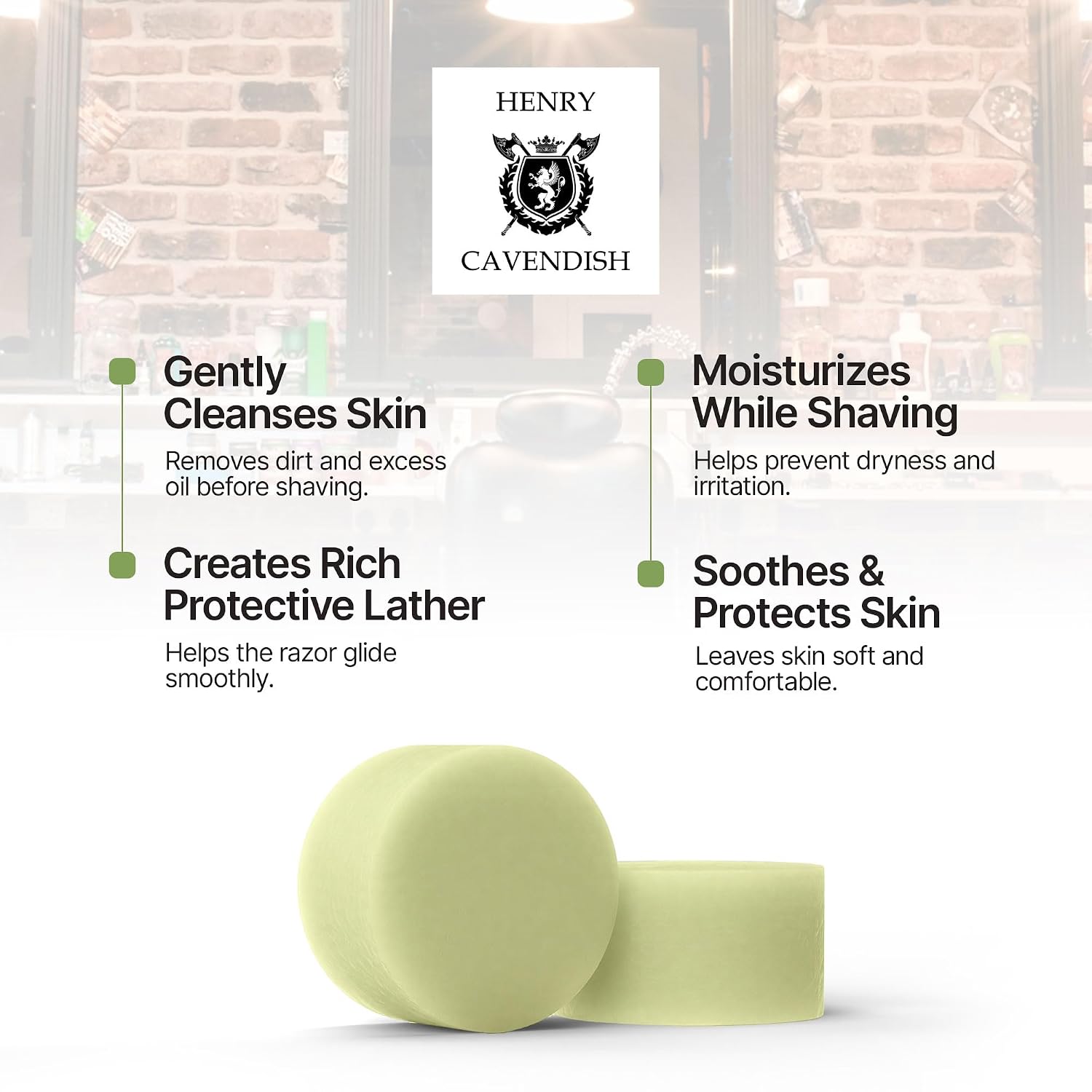 Henry Cavendish Eucalyptus Mint Premium Natural Shaving Soap - 4 Oz Puck