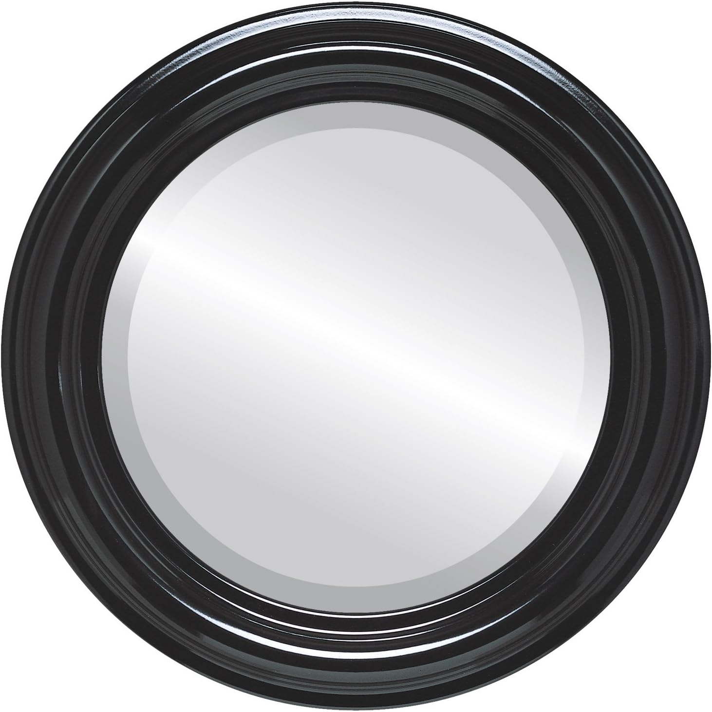 OVALCREST Round Beveled Wall Mirror for Home Decor - Philadelphia Style - Rubbed Bronze - 22x22 Outside Dimensions