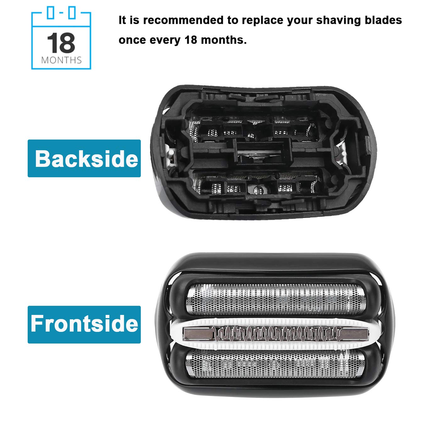 32B Series 3 Shaver Foil & Cutter Head Replacement Compatible with Braun
