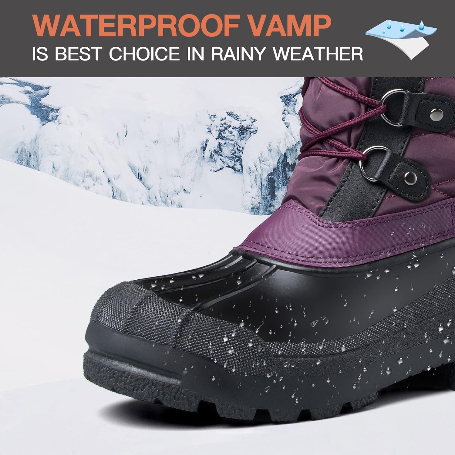 mysoft Women's Snow Boots Waterproof Mid-Calf Winter Boots
