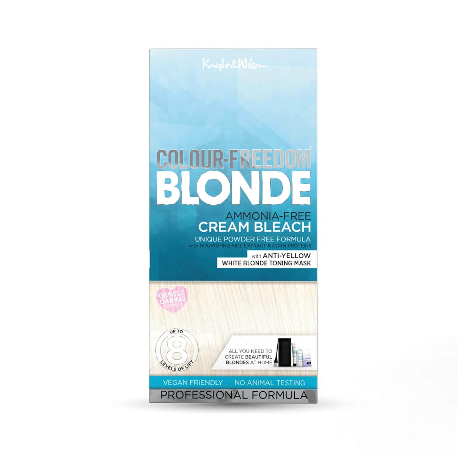 Knight & Wilson Color-Freedom Cream Hair Bleach Kit. Ammonia-Free Formula Lifts up to 8 Shades. Protects & Repairs While Lightening. Complete Hair