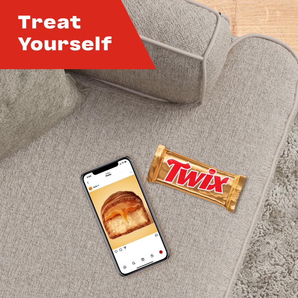 TWIX Full Size Milk Chocolate Caramel Cookie Candy Bars, Bulk, 36 ct | Crunchy cookie and chewy caramel in full size bars individually wrapped, for party favors, sharing, movie nights, gift box