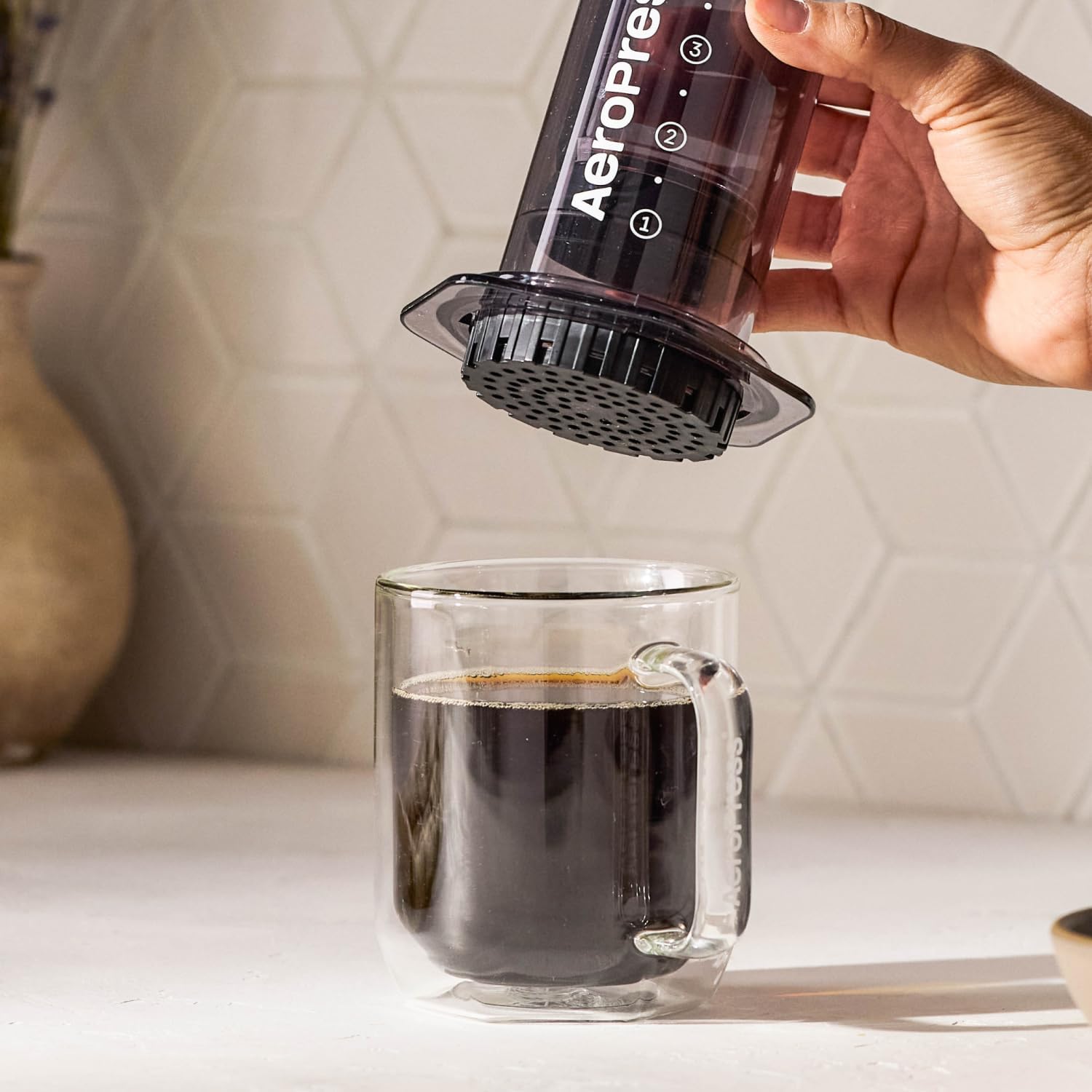 AeroPress Original Coffee Press, French Press, Pour-Over & Espresso Style | All-in-One Manual Coffee Maker, 2-Minute Brew, Less Bitterness, More Flavor, Portable, Travel & Camping
