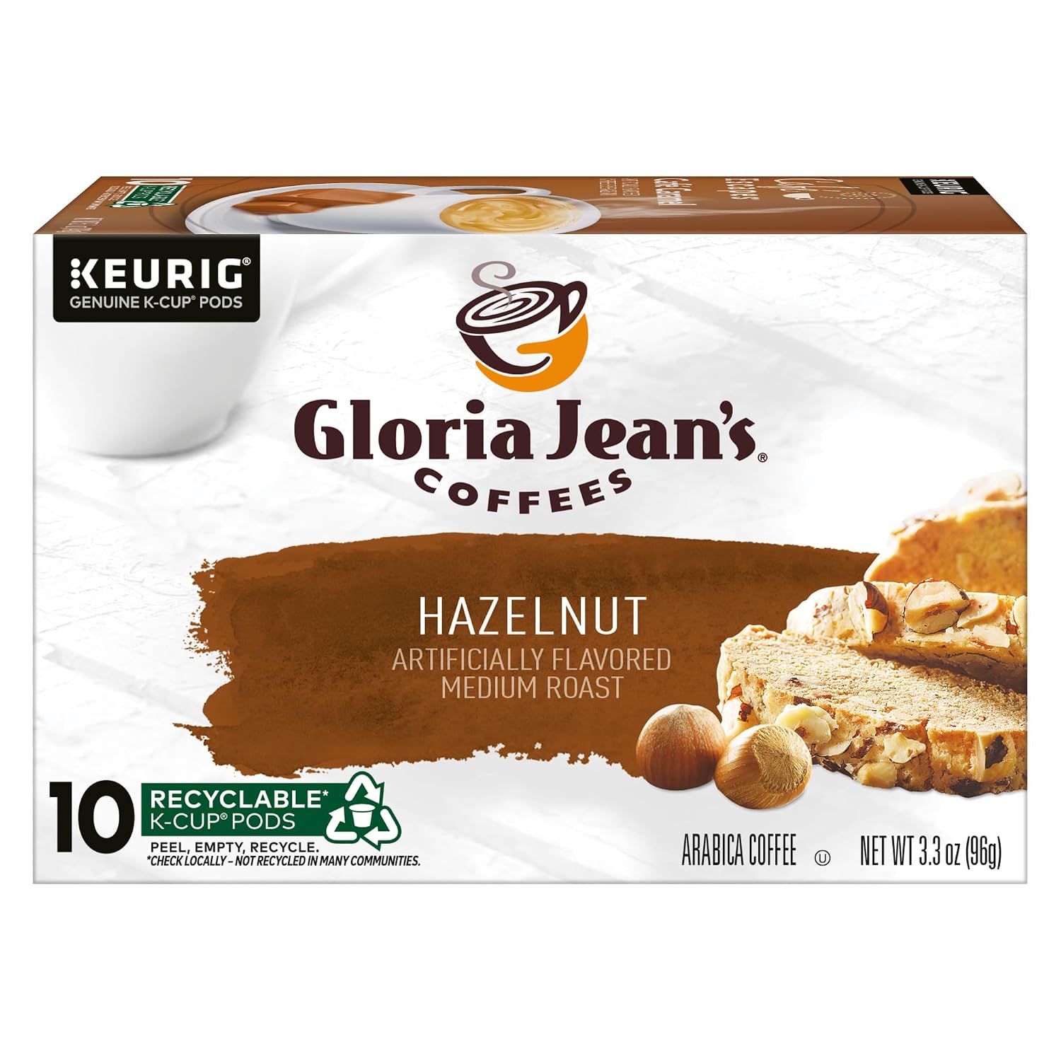 Gloria Jean's Coffees Butter Toffee, Single-Serve Keurig K-Cup Pods, Flavored Medium Roast Coffee, 96 Count