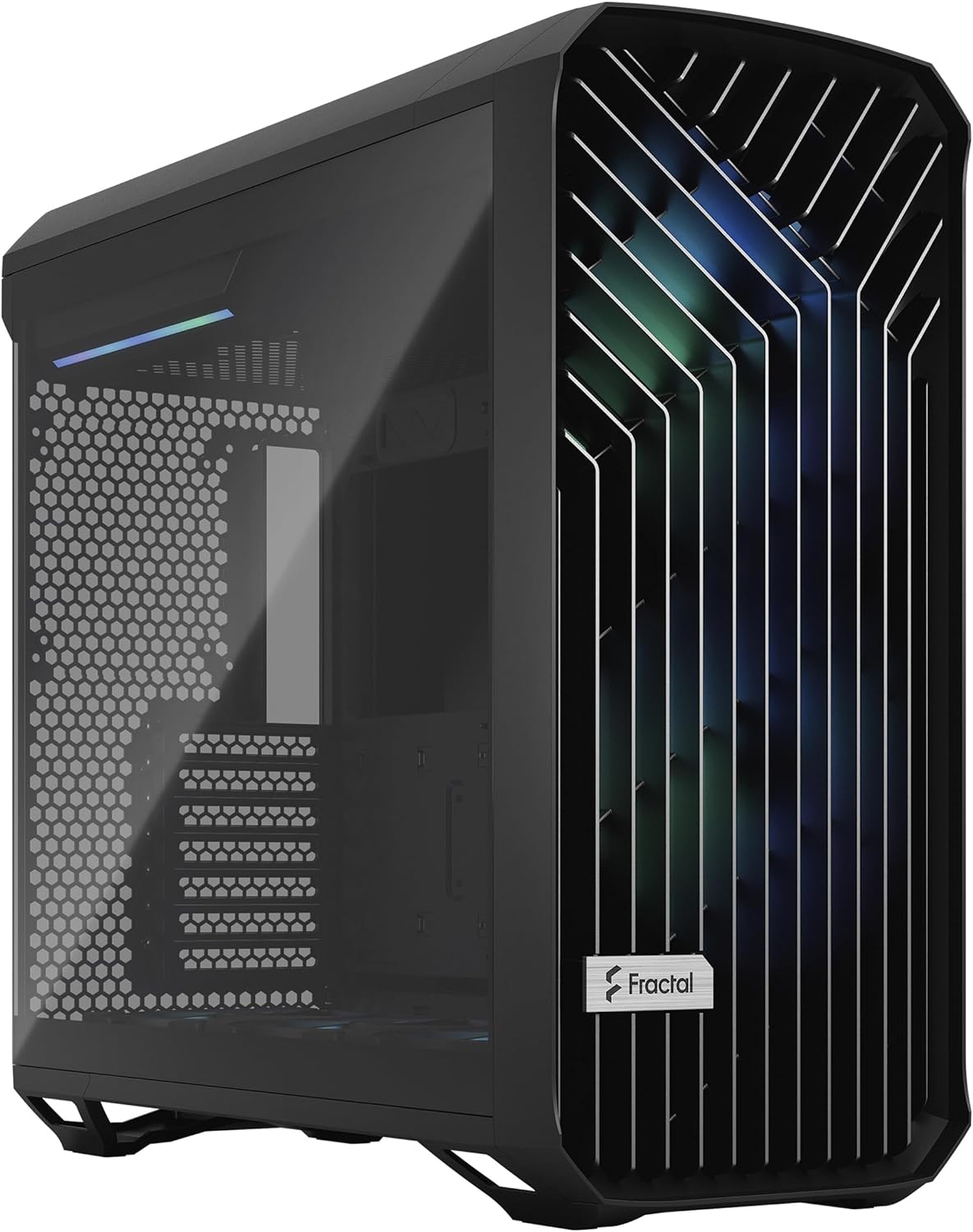 Fractal Design Torrent Black - Light Tint Tempered Glass Side Panel - Open Grille for Maximum air Intake - Two 180mm PWM and Three 140mm Fans