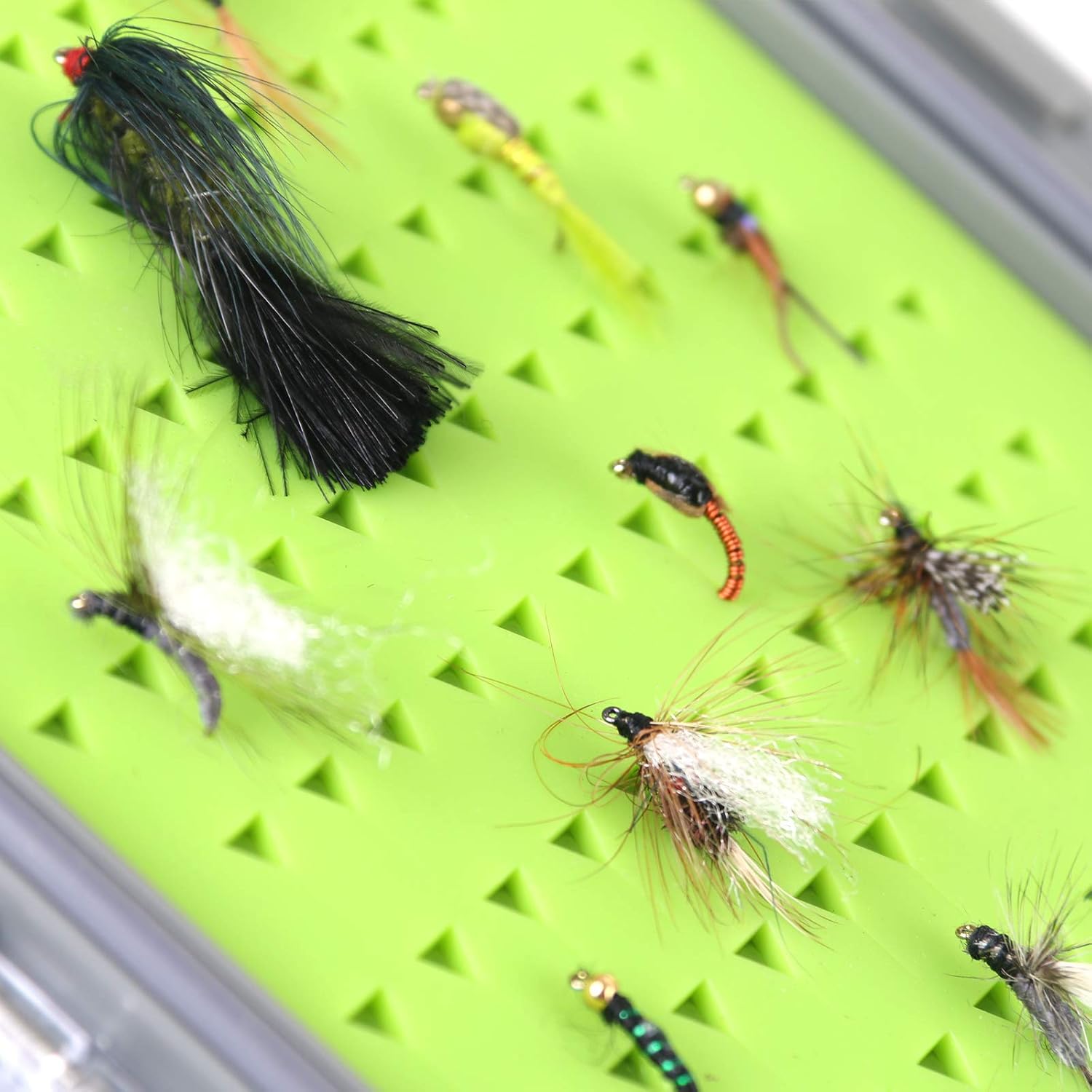 Maxcatch Waterproof Double-Sided Fly Box - Lightweight & Durable Fly Fishing Box with Clear Lid & Easy Grip Foam for Dry & Wet Flies Storage