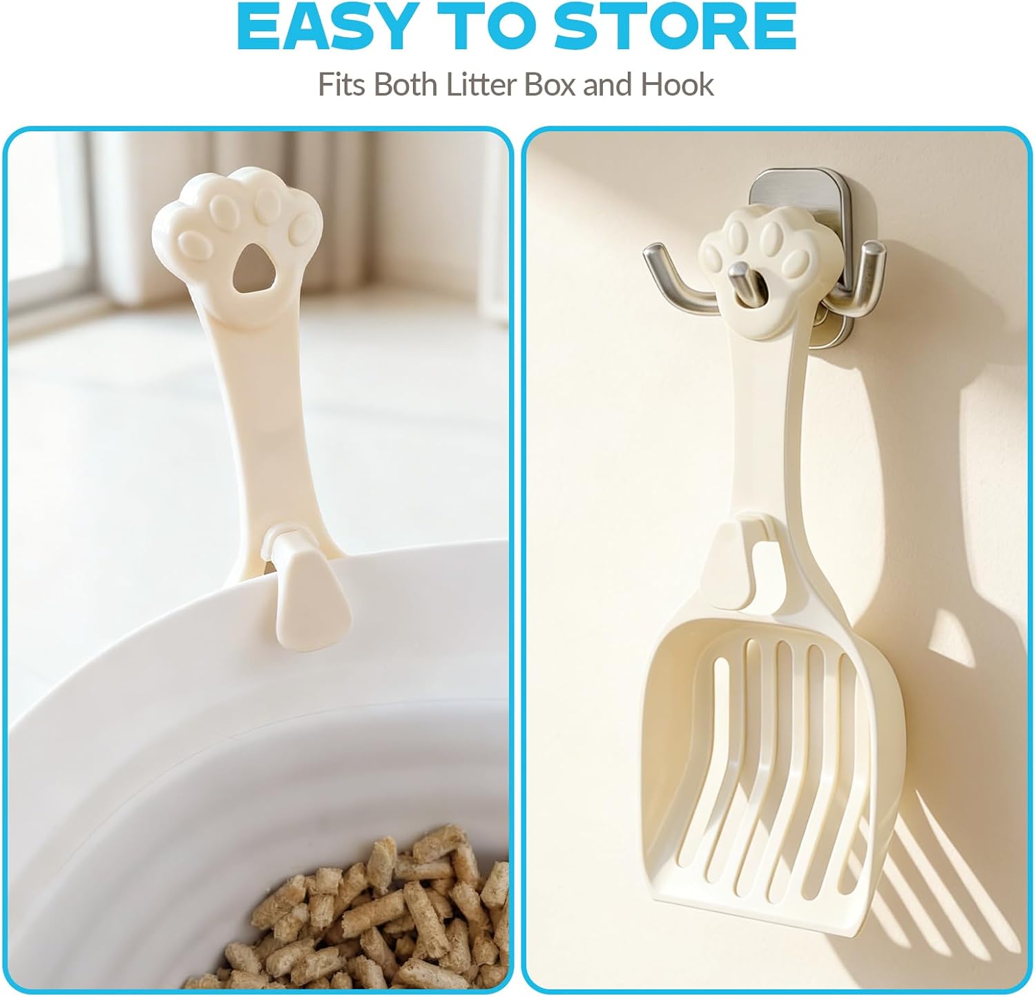 Depets Cat Litter Scoop, Kitty Litter Scooper for Pine Pellet, Wide Slats