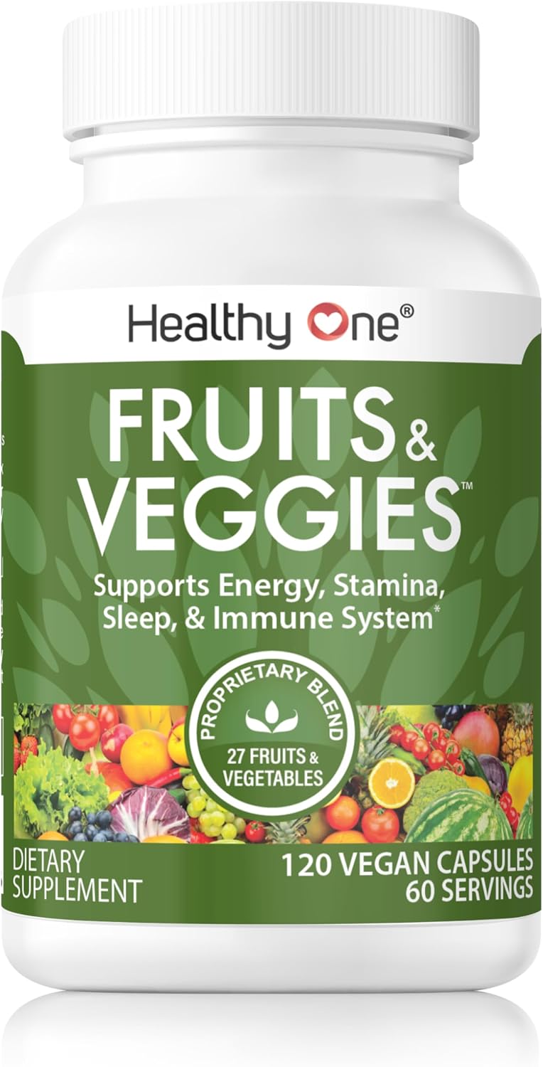 Healthy Fruits & Veggies, 27-in-1 Formula, GLP1 Support, Superfoods - 150ct | Immun & GLP1 Support, 1 Serving = 3 Servings Fruits & Vegetables, Energy & Focus, High Fiber, Antioxidants, Kid Safe