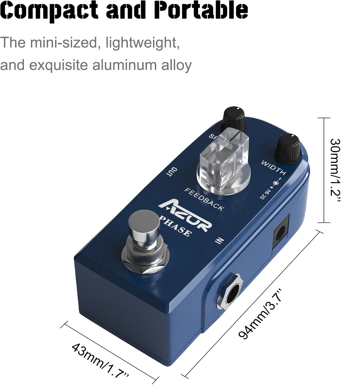 AZOR 5 Band Bass EQ Pedal, Aluminium Alloy True Bypass Equalizer Effect Pedal, Compact Mini Tone Control Pedal for Electric Bass Guitar
