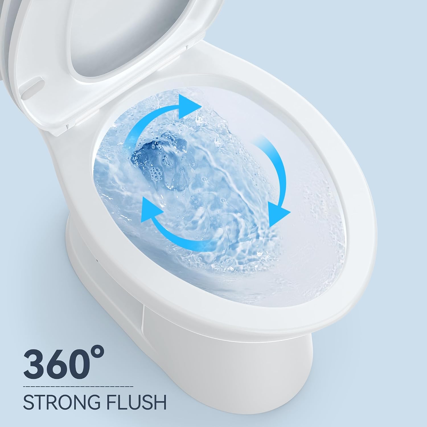 Two-Piece Toilets for Bathrooms, Comfort ADA Toilet with 19" Height, Elongated with Soft Close Seat, Power Flush 1.28 GPF