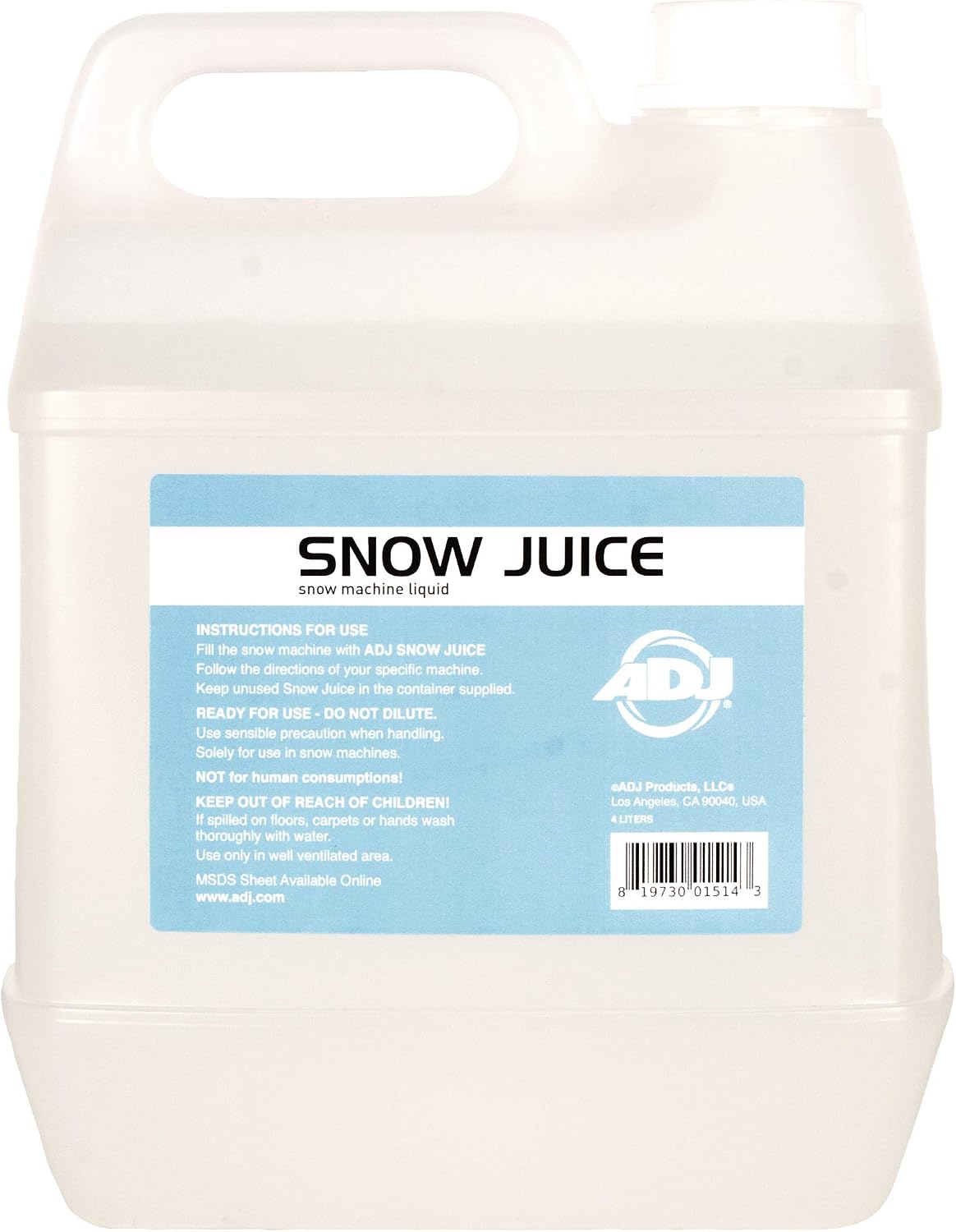 ADJ Products SNOW GAL American Dj Snow Juice Gallon Sized Water Based Snow Fluid | water based snow fluid
