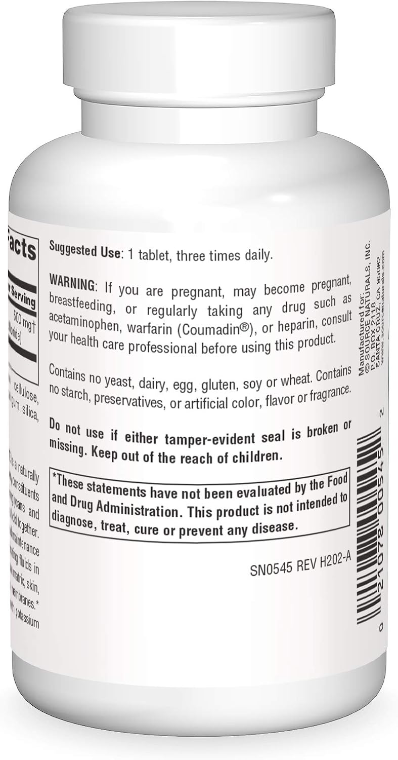 Source Naturals Glucosamine Sulfate, Sodium-Free, for Joint Support, 500 mg - 120 Tablets