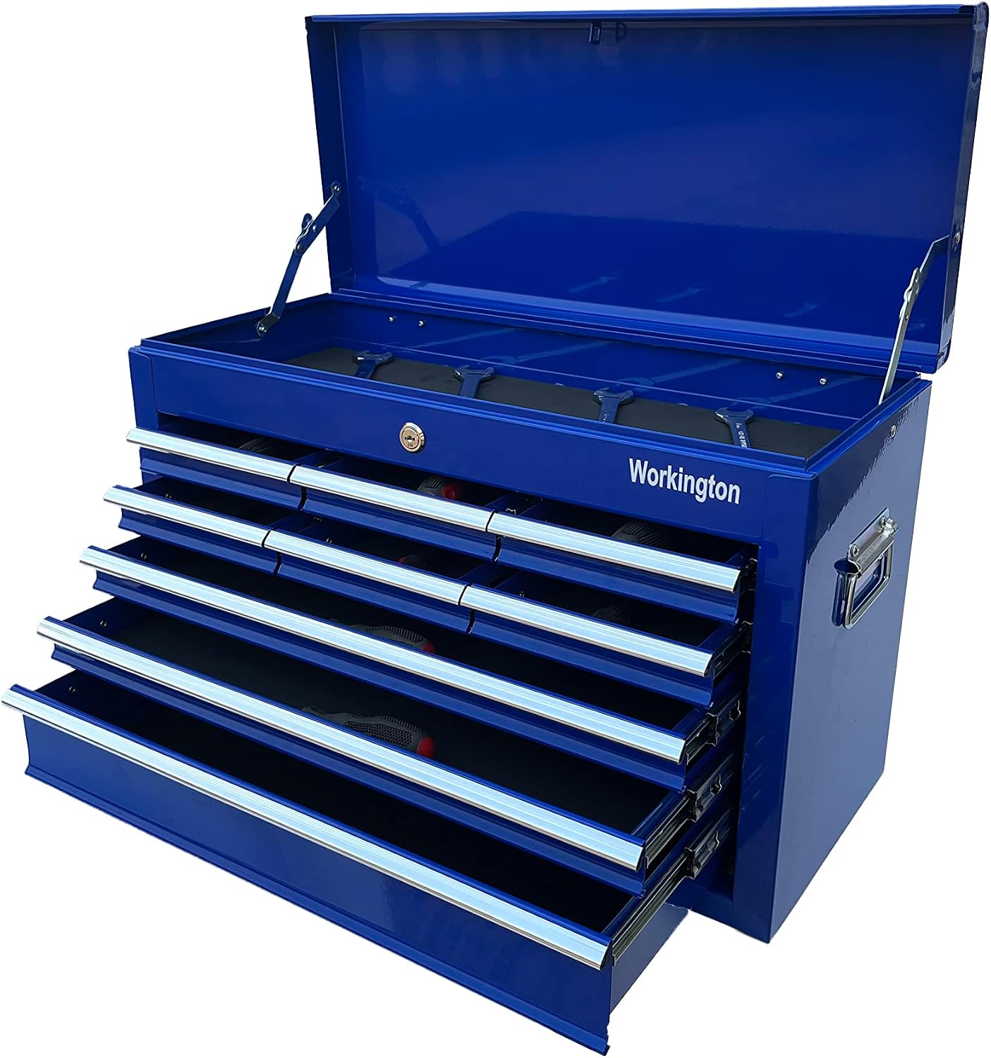 Workington Portable Metal Tool Chest with 9 Drawers, 24" 9-Drawer Tool Chest Cabinet with Ball Bearing Drawer Slides