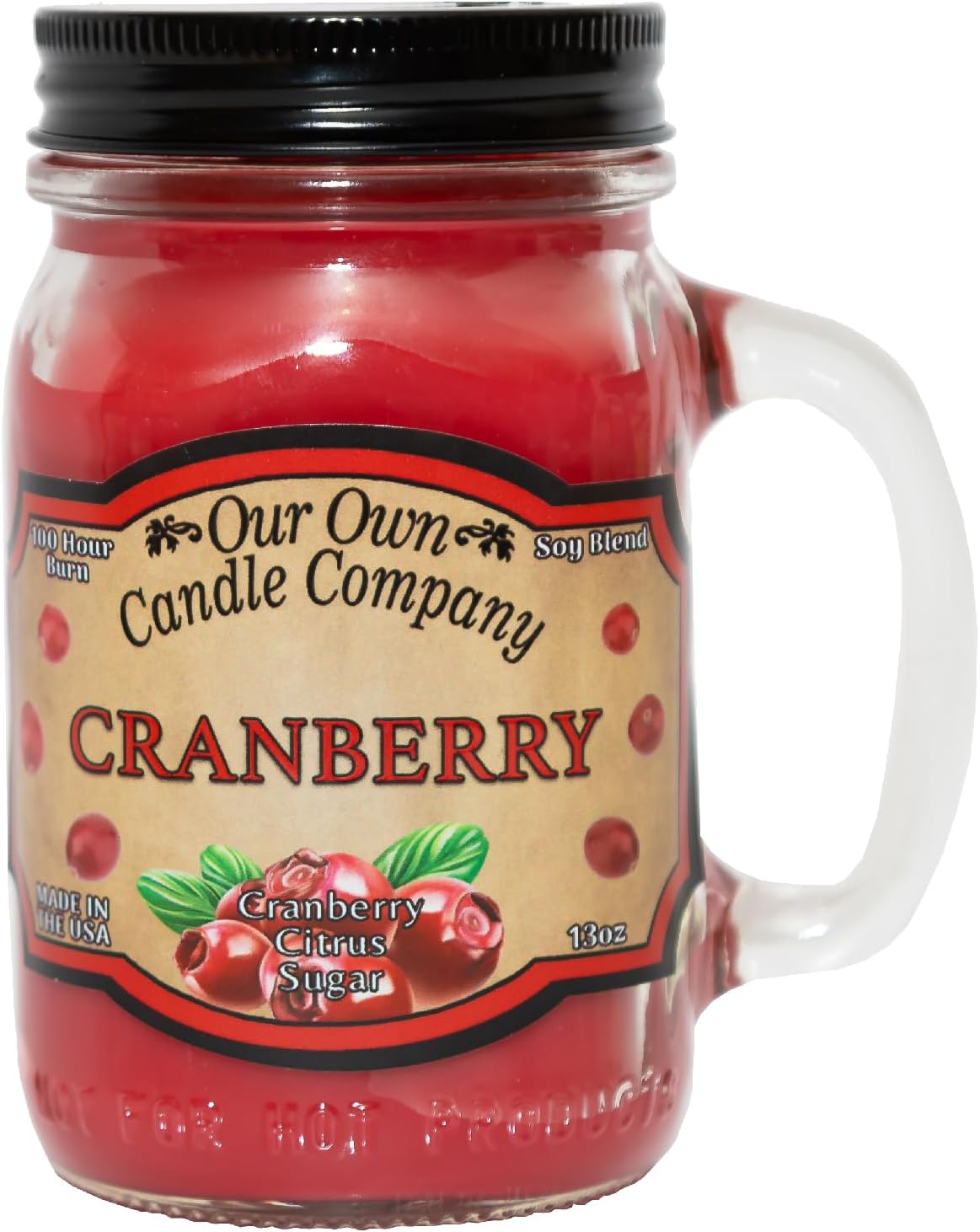 Balsam Pine Scented Mason Jar Candle, Our Own Candle Company, 13 oz | Clean, fresh Balsam-pine-tree scent; soy blend wax; lead-free wick with patented straightener; long lasting