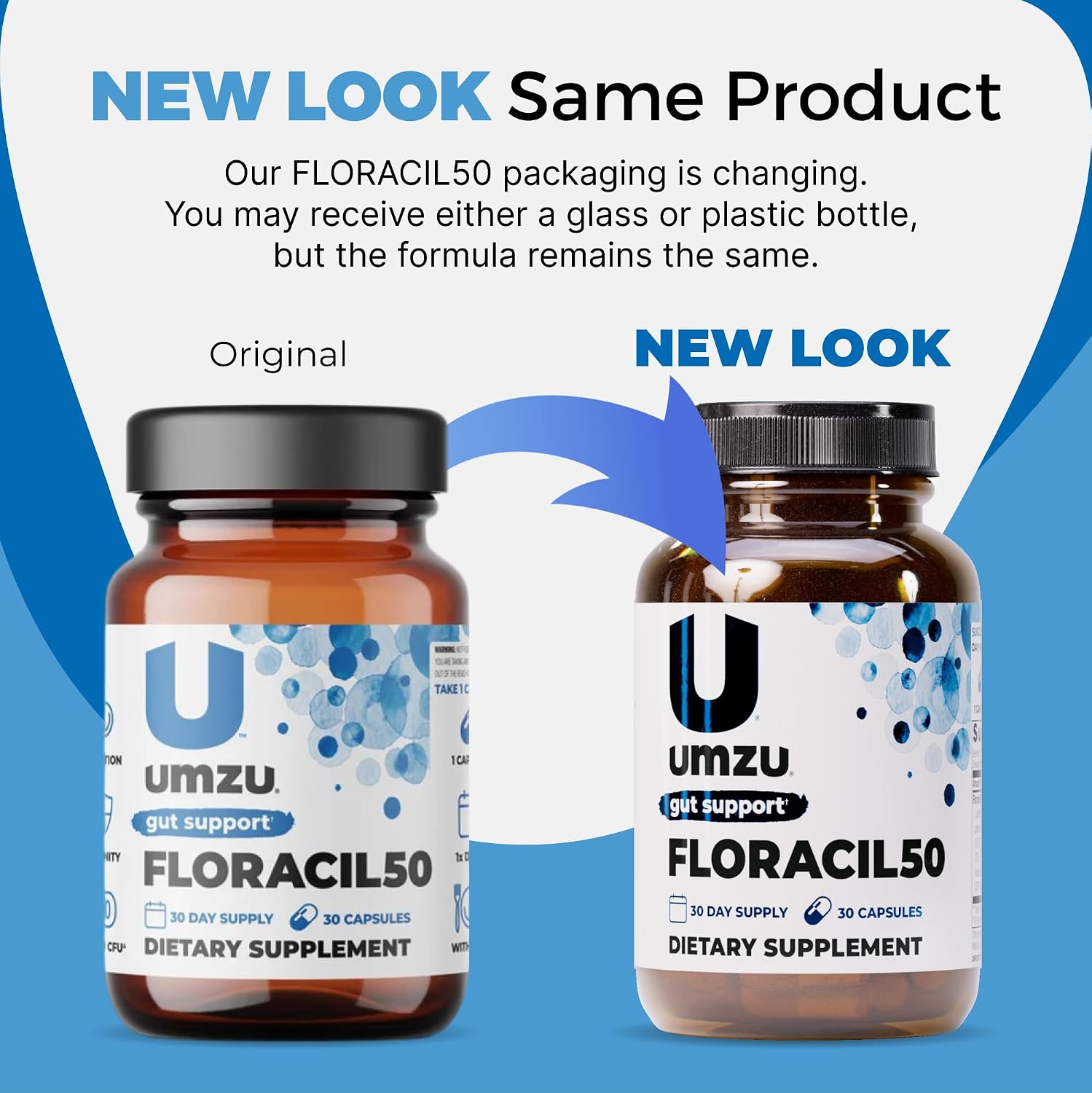 UMZU Floracil50 Probiotic Supplement, 50 Billion CFU, 30 Day Supply | Lactobacillus Acidophilus, Rhamnosus and Plantarum