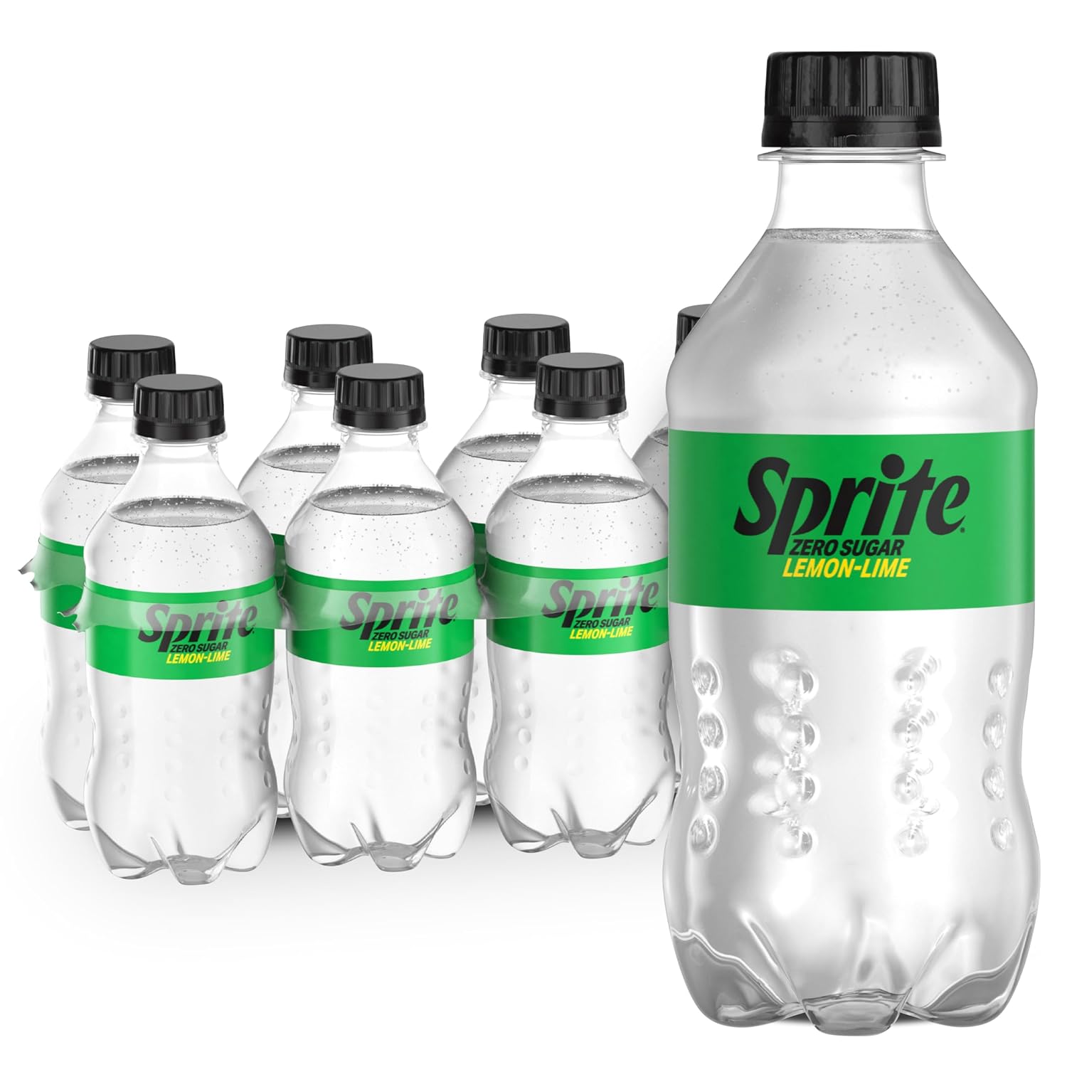 Sprite Zero Sugar Lemon-Lime Caffeine-Free Soda Bottles, 12 fl oz, 8 Pack | Naturally flavored soft drink, zero calories,