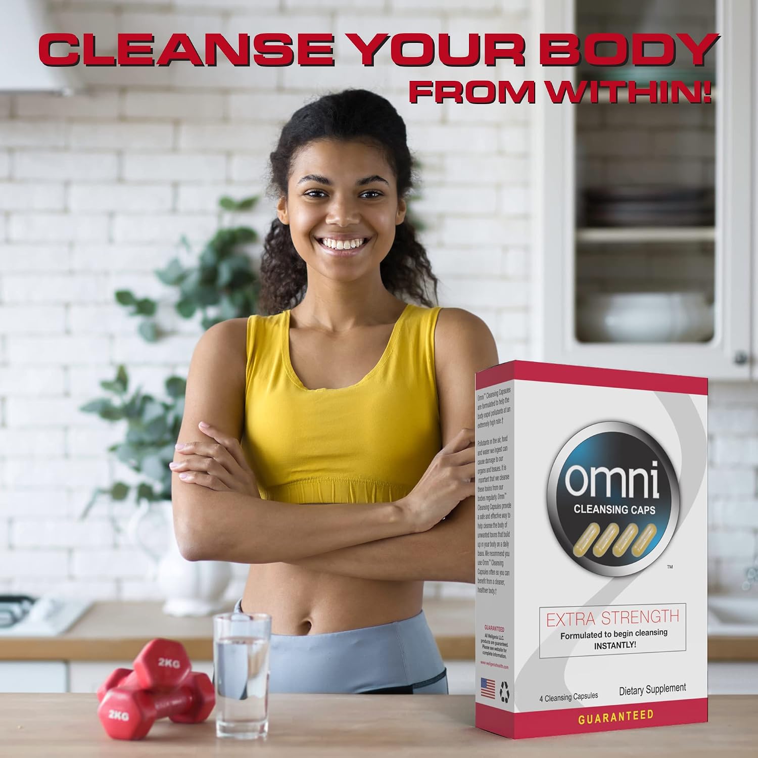 Wellgenix Omni Herbal Cleanse Detox Capsules: Fast Acting, Extra Strength Detox Cleanse for Whole Body, Flush Your System with Detoxifying Capsules, 4 Count