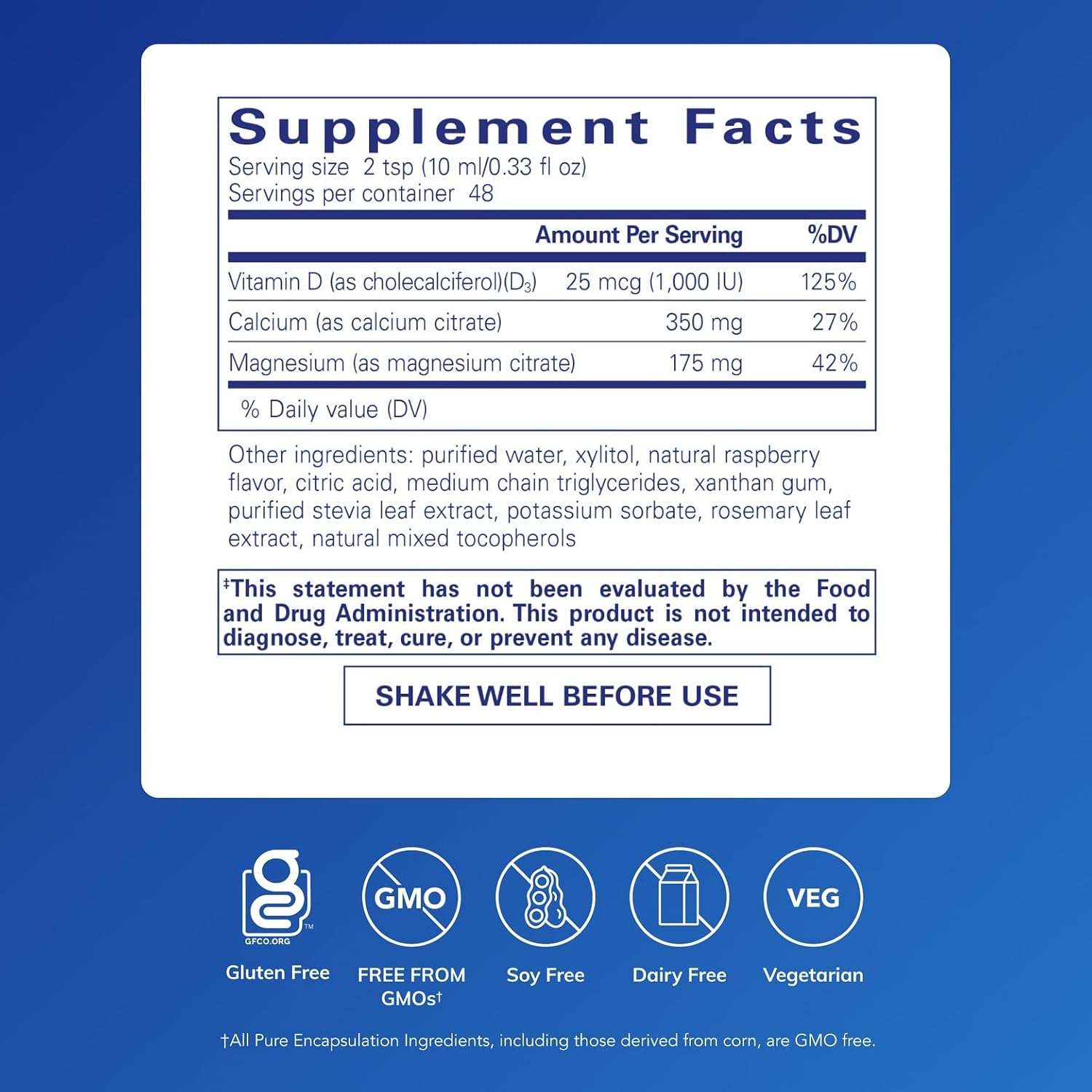 Pure Encapsulations Cal/Mag/D Liquid | Calcium, Magnesium and Vitamin D in a Convenient Liquid Form | 16.2 fl. oz. | Calcium