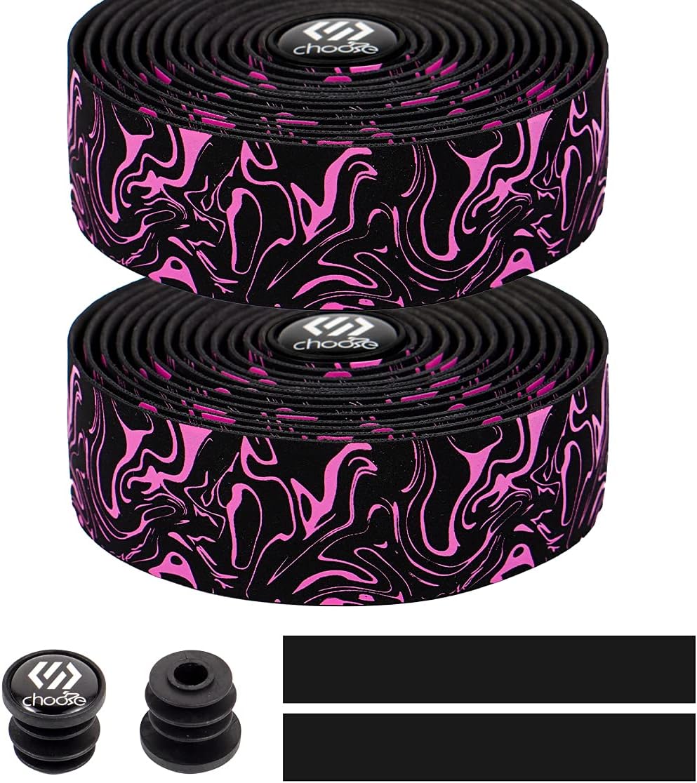 Chooee Road Bike Handlebar Tape,2PCS Bicycle Bar Tape,Red/Blue/Green/Yellow/Orange/Purple/Silver/Black