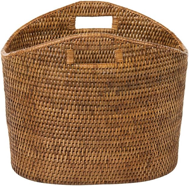 KOUBOO 1060135 La Jolla Oval Rattan Magazine Rack, Honey Brown