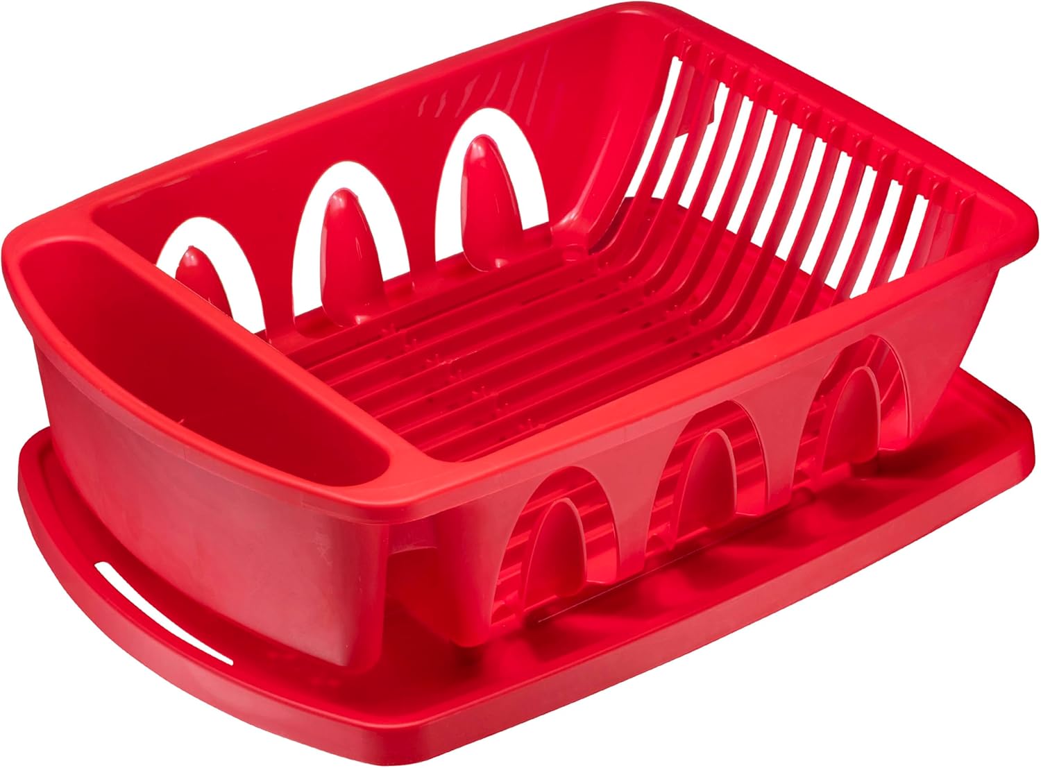 Tribello Sink Dish Drying Rack, Heavy Duty Hard Plastic Drying Rack, Dish Drainer for Kitchen Counter with Drainboard Set