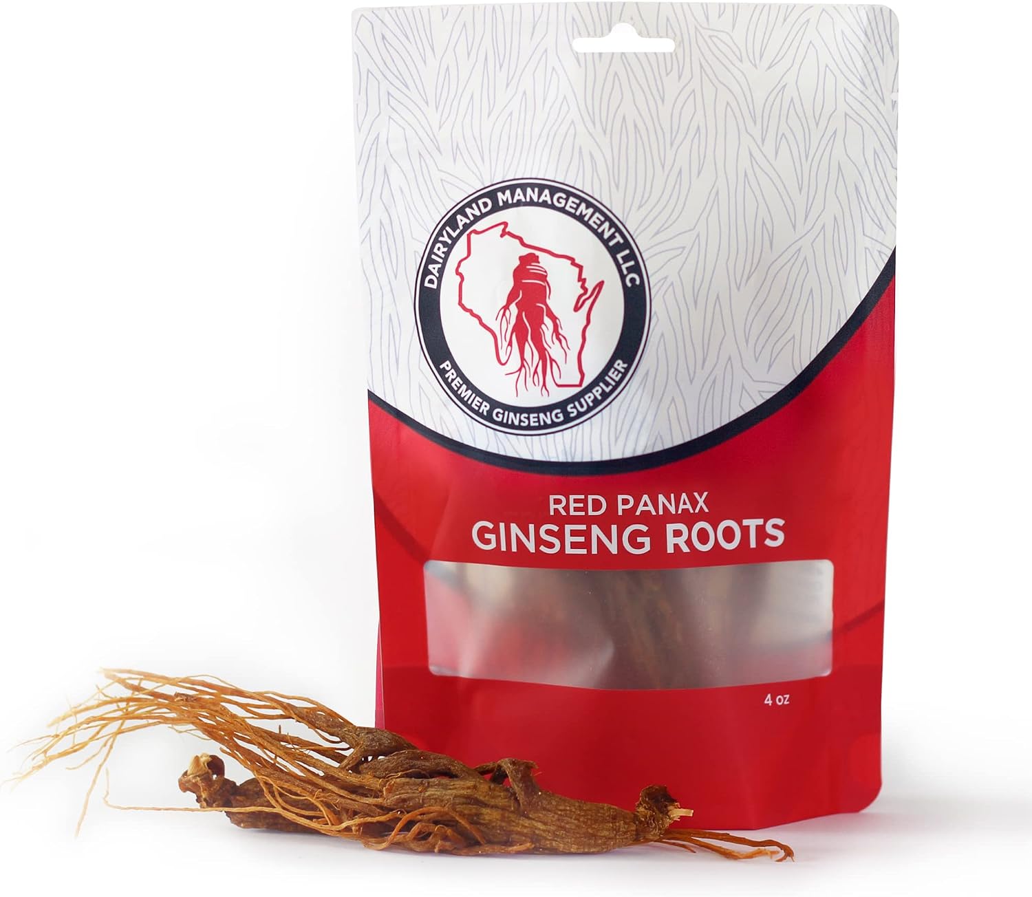 Dairyland Management LLC Red Panax Ginseng Root - 4 oz Pack of Korean Panax Ginseng Root - Authentic Panax Ginseng - Non-GMO