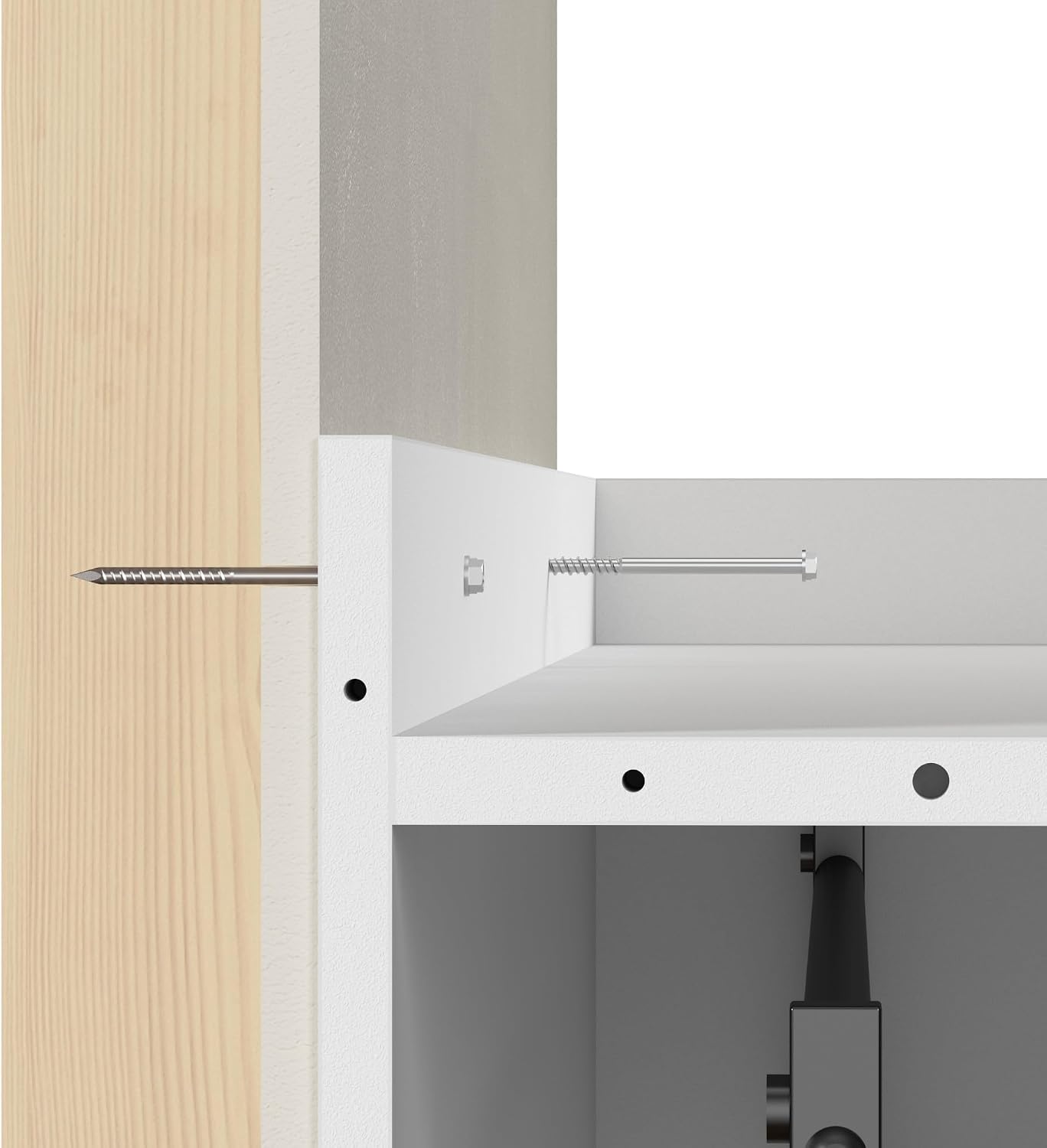 Bestar Pur Queen Murphy Bed, 65-inch Space-Saving Sleeping Arrangement for Multipurpose Area, Bedroom, Guest Room, or Living Room | Dual piston mechanism; for guest room or multipurpose space; Shaker-inspired trim with metal handles