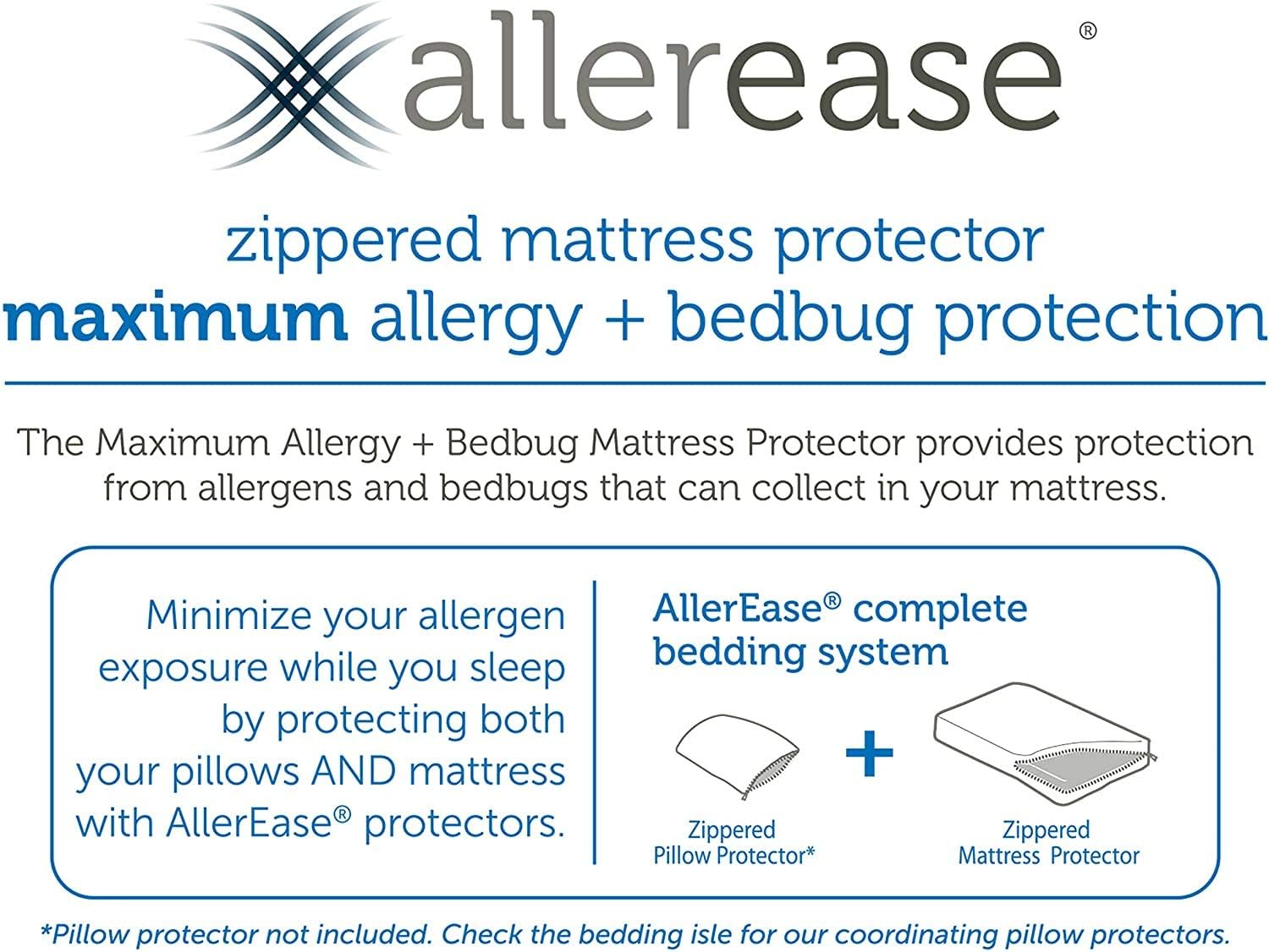 AllerEase Maximum Allergy Mattress Protector, Queen Size