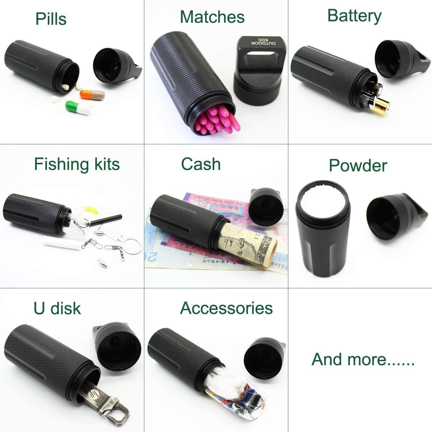Ccanku C20 EDC Waterproof Case Military Level Survival Pill Match Case Box Container CNC Metal Seal Bottle Camping Essentials Tool