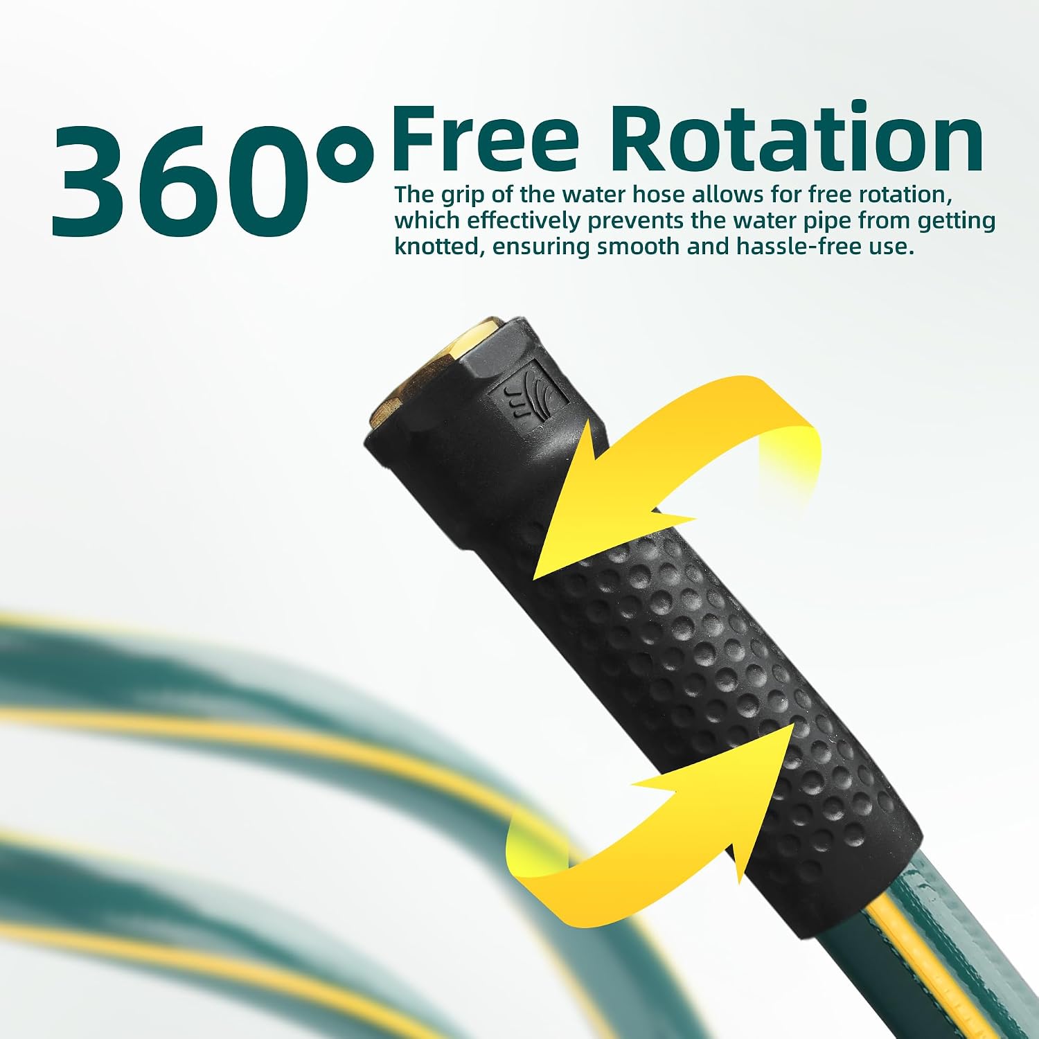 Solution4Patio Long Black Garden Hose 3/4 in. x 50 ft. -Heavy Duty Durable Flexible Lightweight Water Pipe -Brass Aluminum Ends for Household & Commercial -Kink Free, No Leaking, Male/Female Fittings