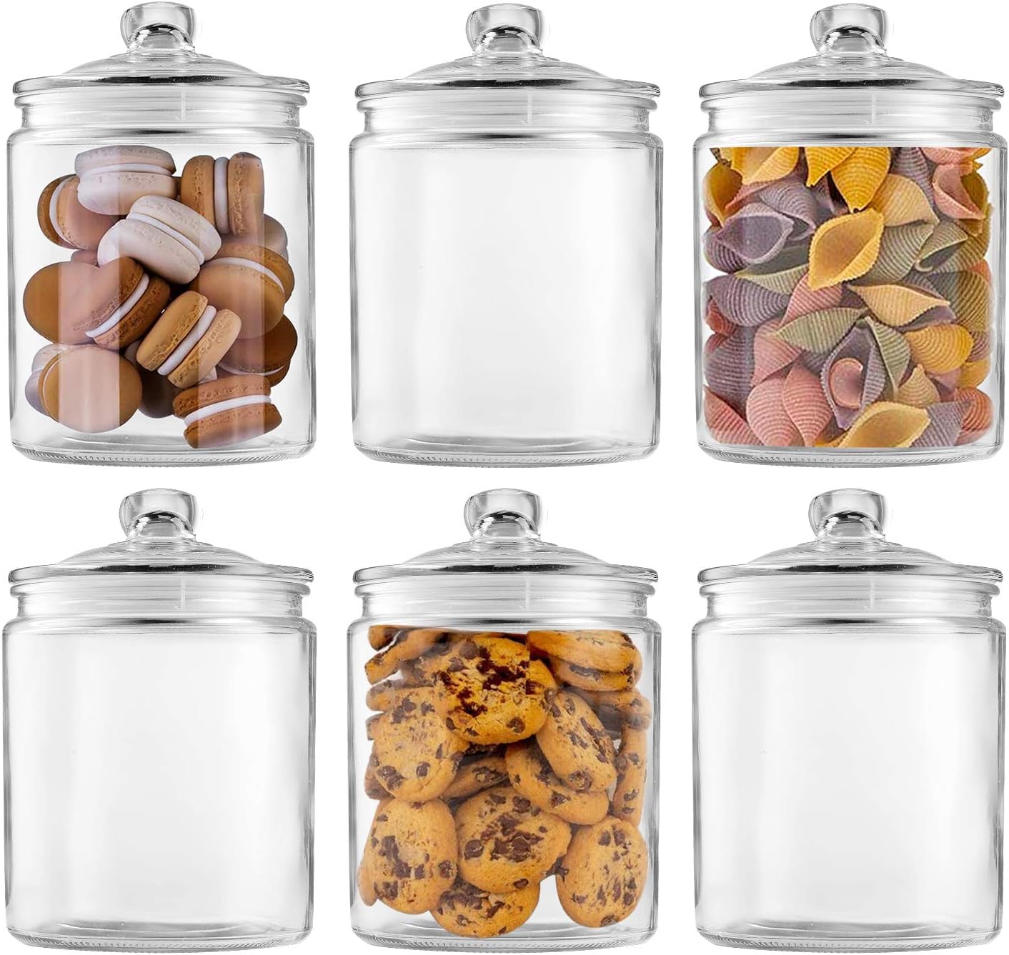 Maredash Glass Jars 64 oz,Candy Jar with Lid For Household 3 Pack