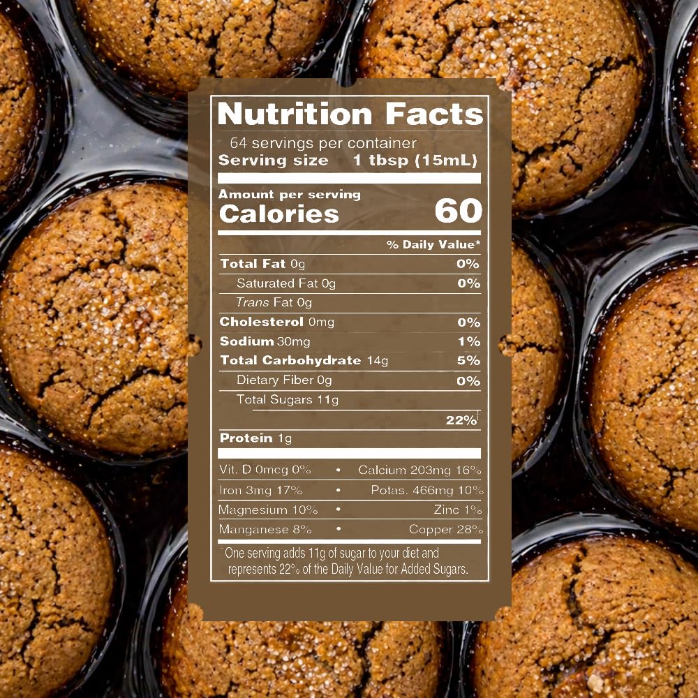 Golden Barrel Unsulfured Blackstrap Molasses, Bulk 128 oz Jug, Rich Robust Molasses for Baking, Cooking & Marinades