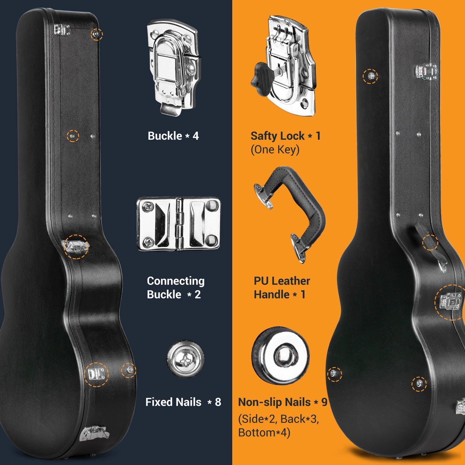 CAHAYA Electric Guitar Bag Gig Bag 6mm Padding Padded Backpack with Reflective Bands Soft Guitar Case Black CY0225
