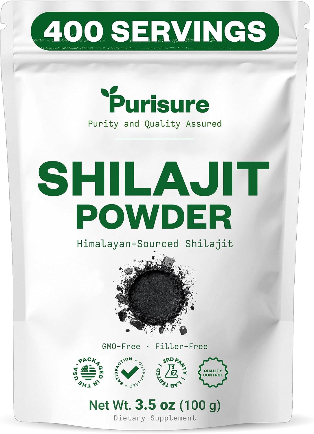 Purisure Shilajit Supplement Powder, 100g, Pure Himalayan Mineral with Fulvic Acid Powder, 12:1 Pure Fulvic Minerals Compound for Energy Supplement