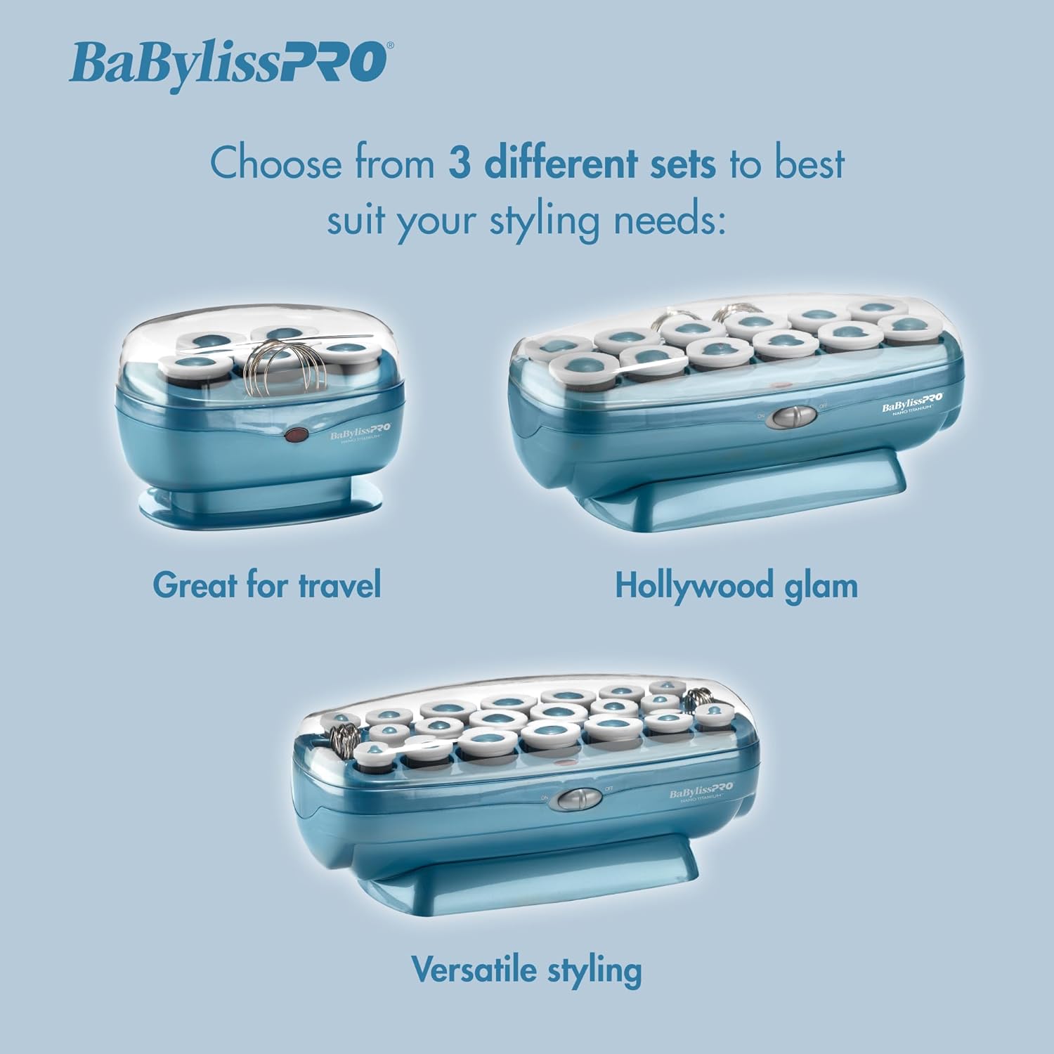 BabylissPRO Nano Titanium Professional Hot Rollers For All Hair Lengths