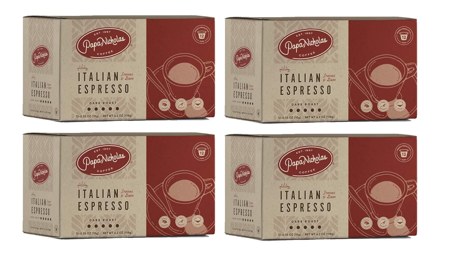 Papanicholas Coffee Single Serve Coffee Cups, Fits Keurig K Cup Brewers, Coffee Pods Hawaiian Islands Blend,12 Ounce